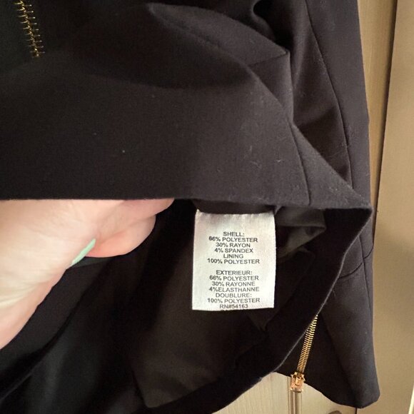 Calvin Klein Black Moto Jacket Size 10 | Gold Zipper Detail Y2K Chic - Picture 10 of 12